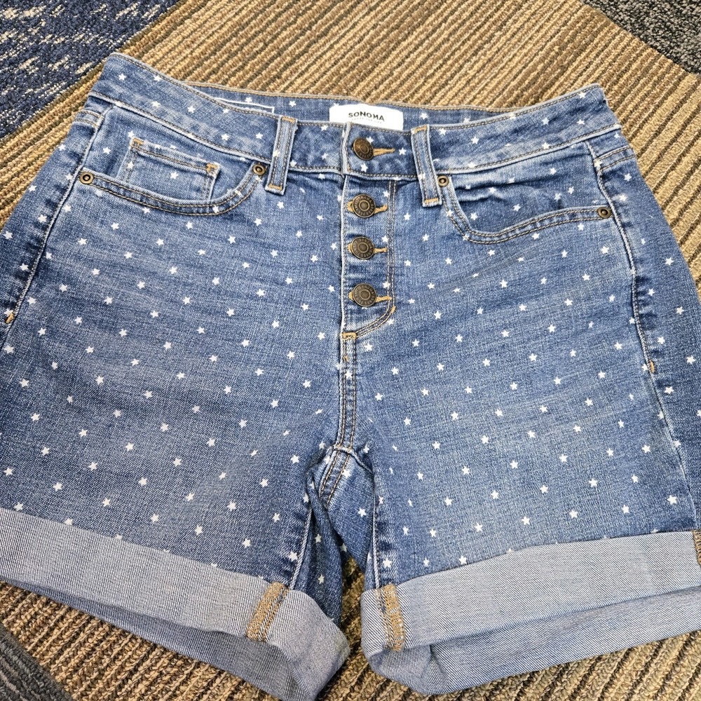 Womenss Sonoma Star Blue Jean Shorts Size 6